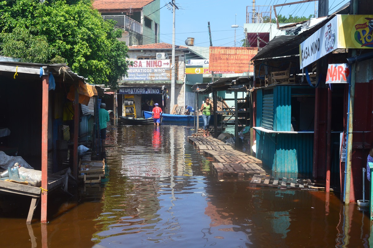 Inundada. Así se encuentra Puerto Elsa. 