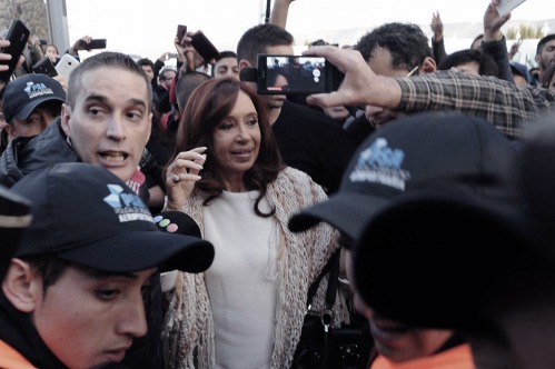 La ex Presidenta llegando a tribunales. 