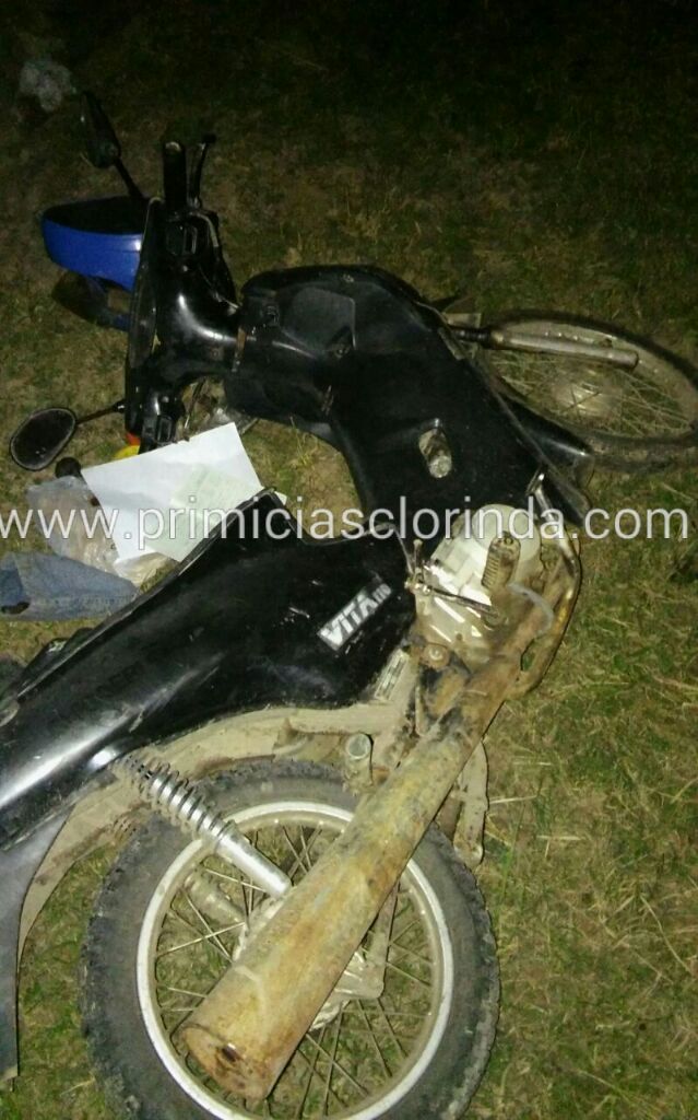 La motocicleta con la que intentó huir.