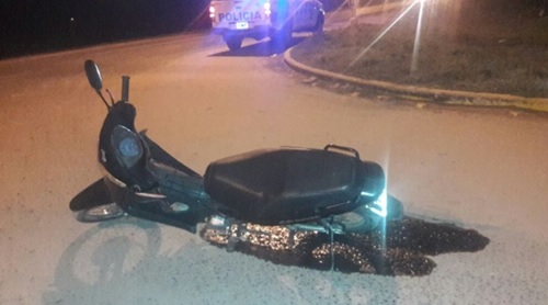 Así quedó la motocicleta que había sido robada.