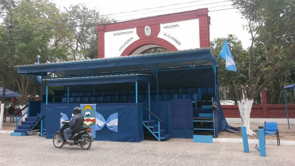 El escenario donde estarán presentes las autoridades. 