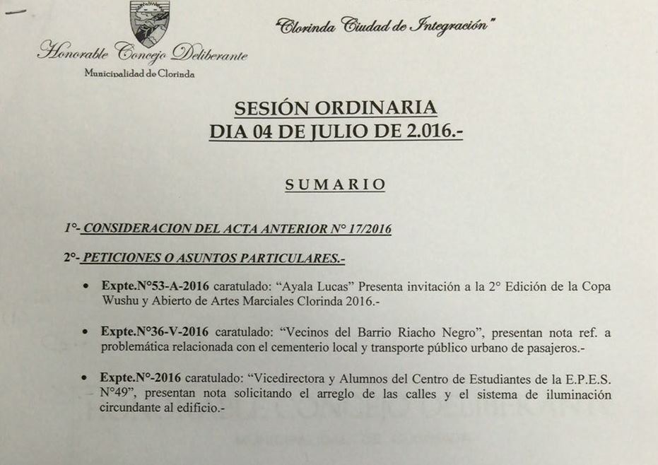 Sumario del día 4 de julio.